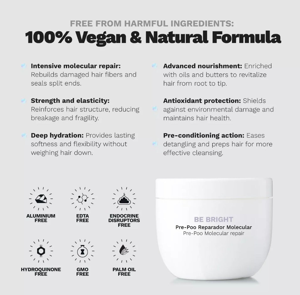 Pre-champú reparador molecular: Restaurador y fortalecedor intensivo