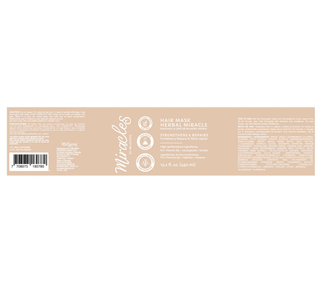 Mascarilla capilar reparadora Herbal Miracle