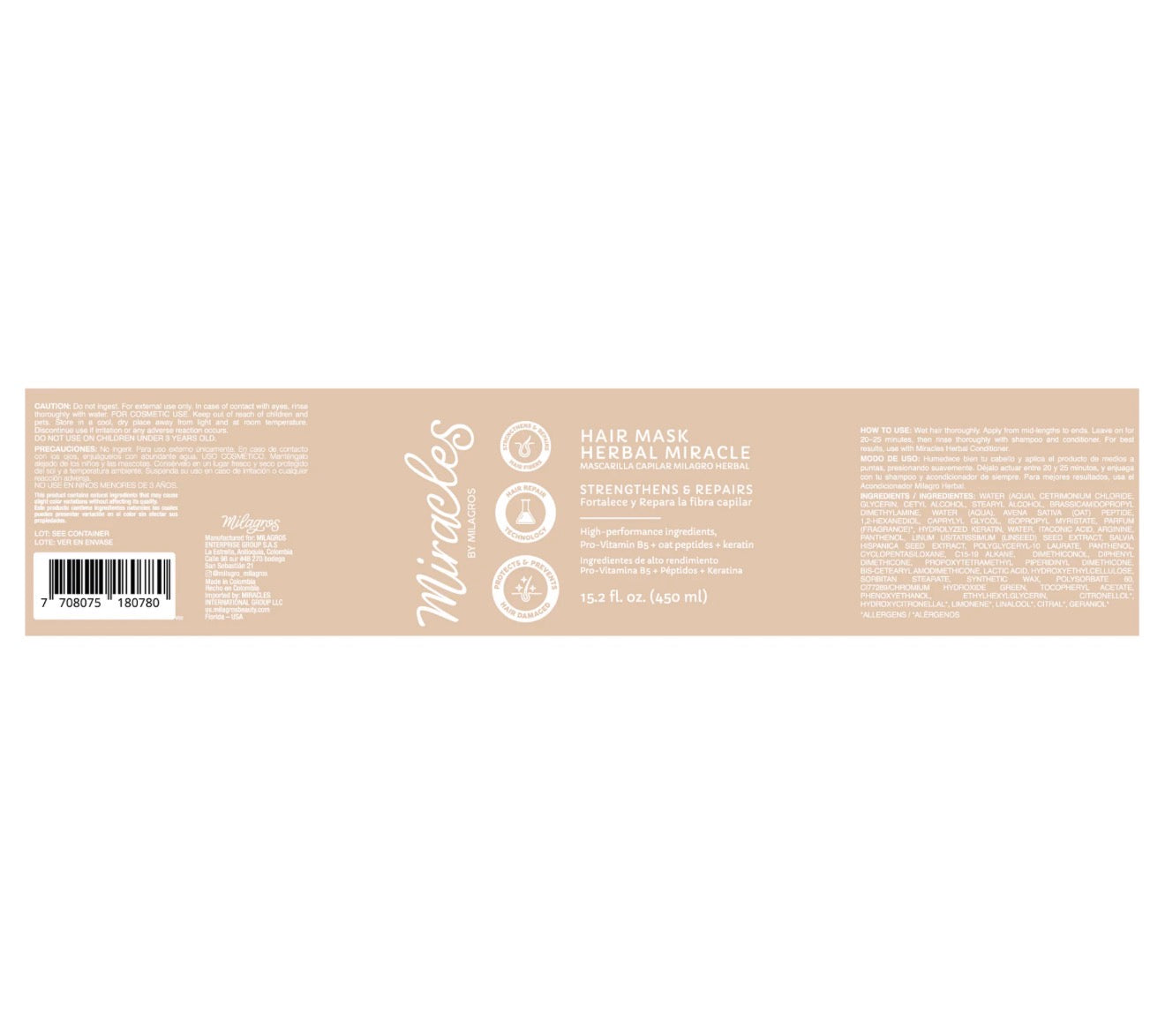 Mascarilla capilar reparadora Herbal Miracle